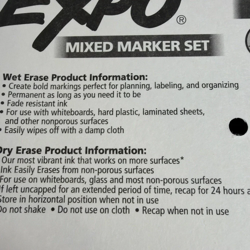 Expo 4ct Fine Mixed 2 Dry‎ / 2 Wet Erase Marker Assorted Green, NEW